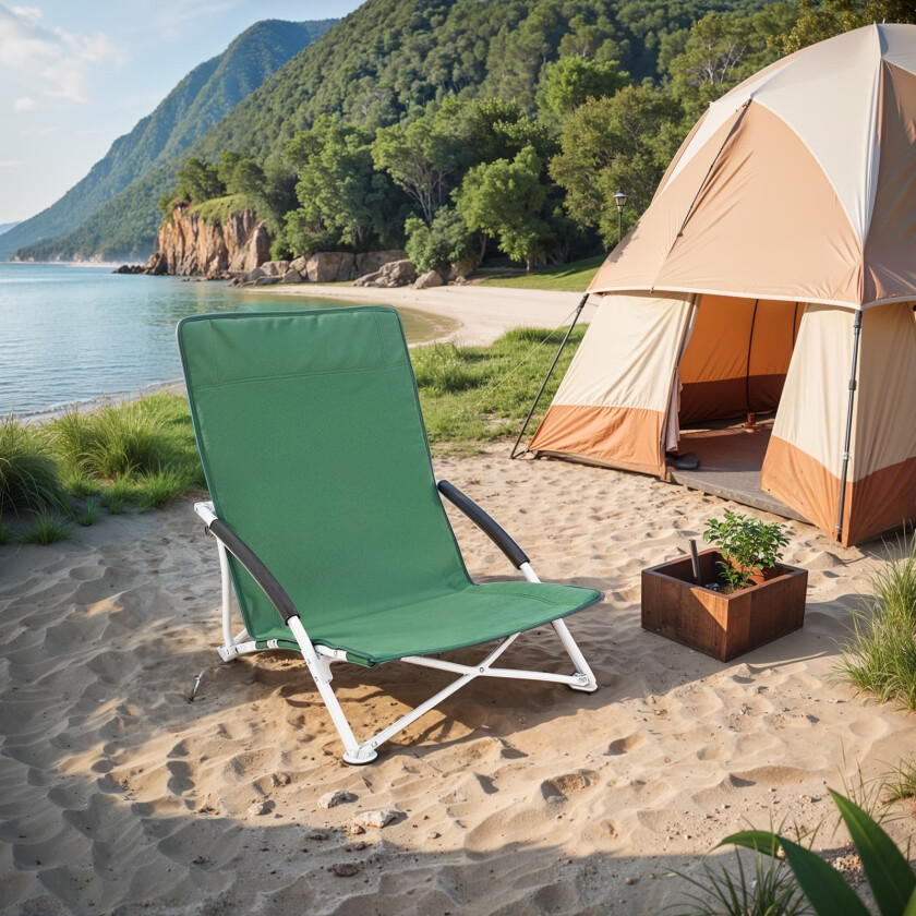 Strandstol, 53x56x74 cm, Grønn