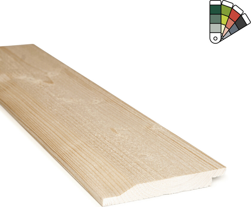 Kledning profilert grunnet gran 19x148 mm dobbelfals 28° klasse 1 natur