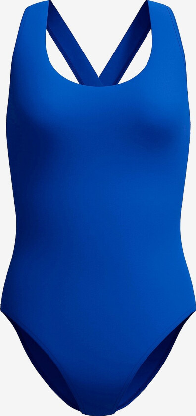 Badedrakt Solid V-neck One Piece - Blå