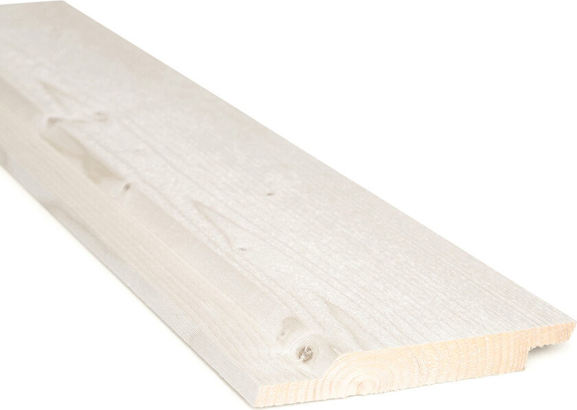 Kledning profilert grunnet gran 19x148 mm dobbelfals 60° klasse 1 hvit