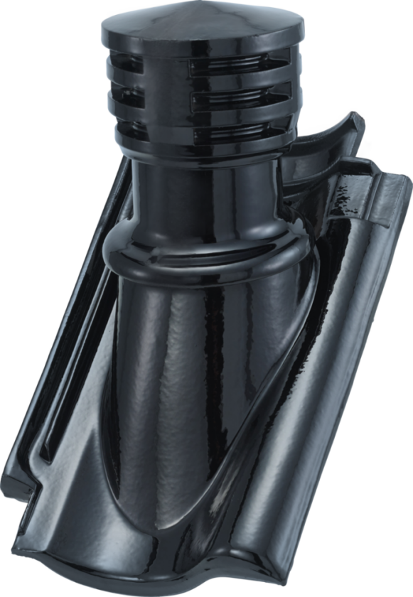 Ventilasjonshatt laumans vinkel glasert plast svart 6.5kg stilbar nr.750