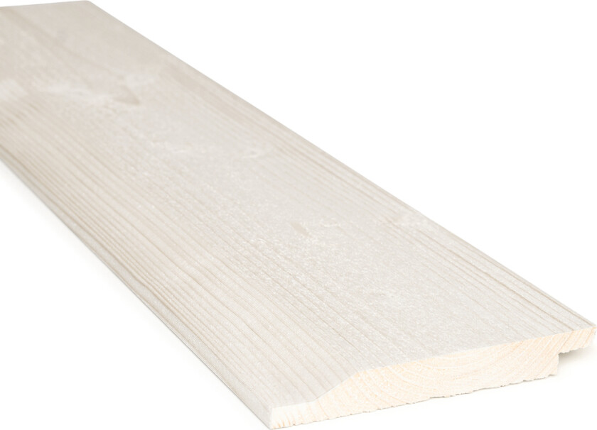 Kledning profilert grunnet gran 19x148 mm dobbelfals 28° klasse 1 hvit