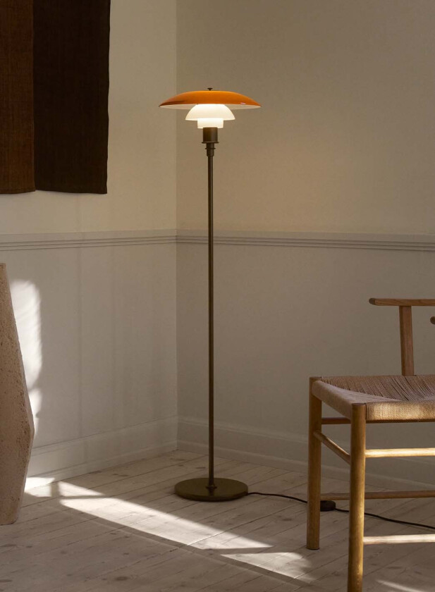 PH 3 1/2-2 1/2 Centenary gulvlampe. Dusty terracotta/brunert