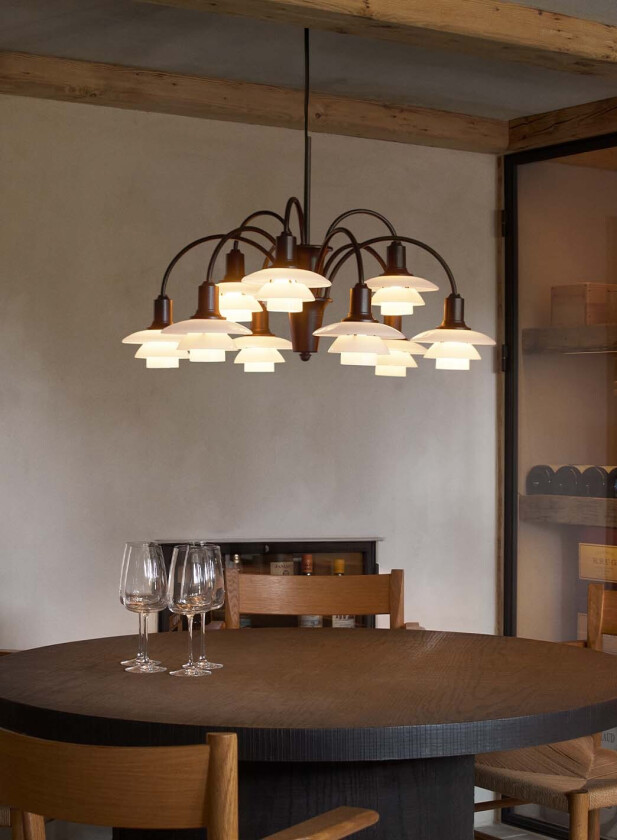 Bilde av PH 1/1 Centenary lysekrone. 9-lys dusty terracotta/brunert