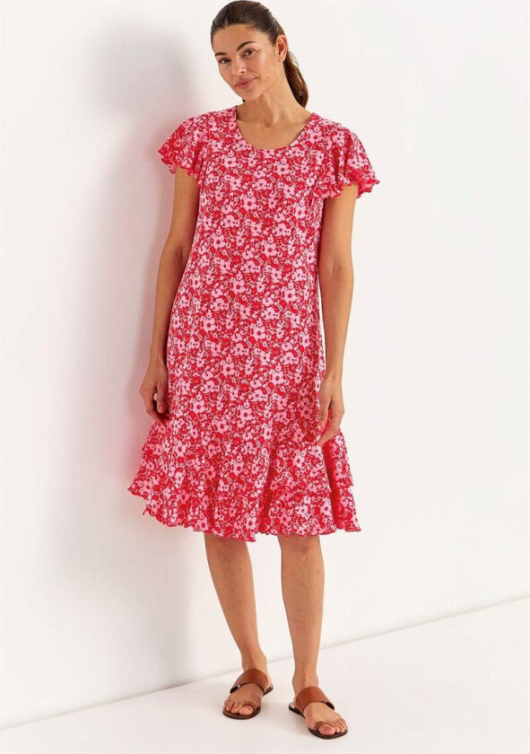 Jersey-kjole med volanger