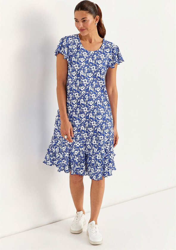 Jersey-kjole med volanger