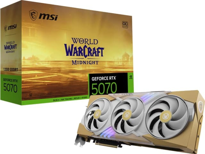 GeForce RTX 5070 WoW 12GB grafikkort (Midnight Light)
