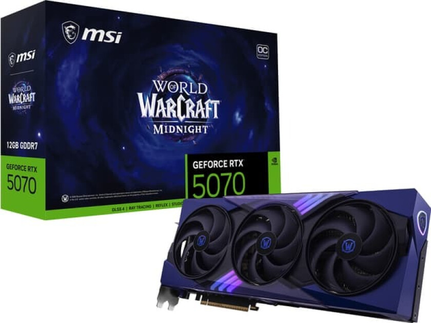 GeForce RTX 5070 WoW 12GB grafikkort (Midnight Void)