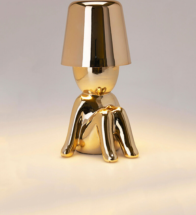 Happy bordlampe sittende oppladbar - gull