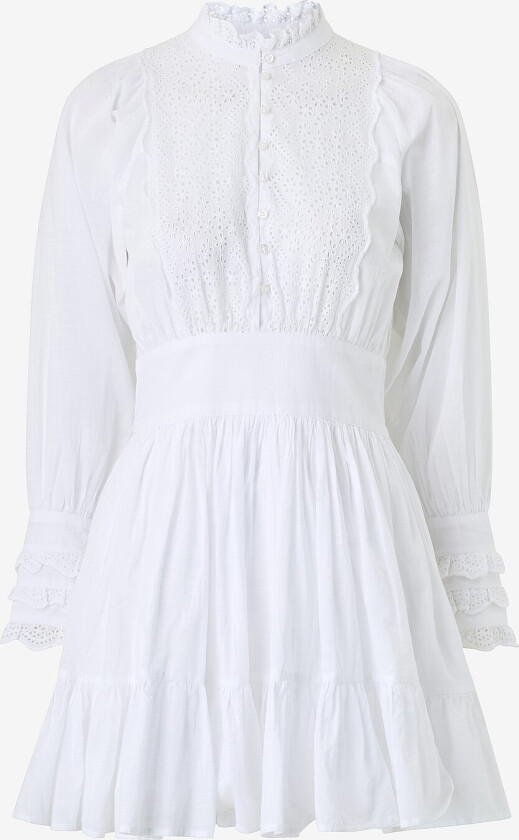 Kjole Cotton Slub Mini Dress - Hvit