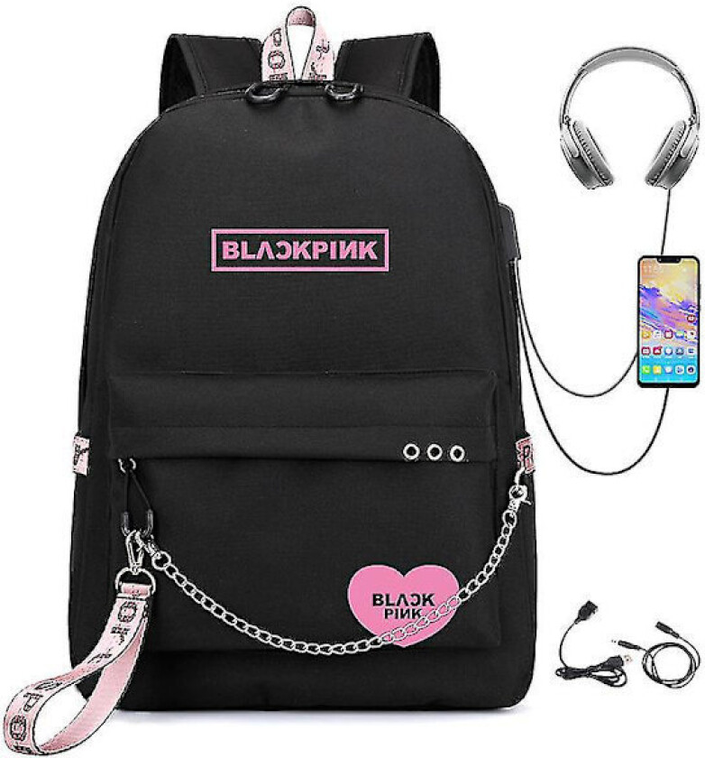 Aespa-Blackpink Ryggsekk USB Oppladbar Ryggsekk Student Skoleveske