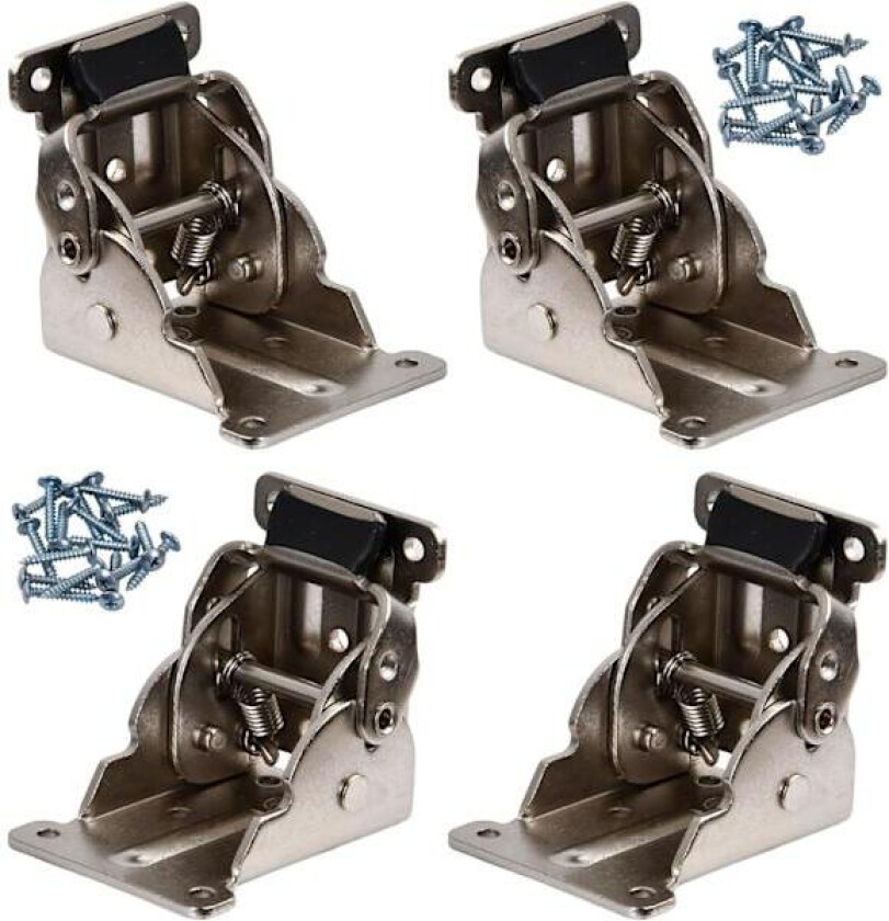 Bilde av 4 stk 90 Graders Selvlåsende Sammenleggbare hengsler, Sammenleggbart bordbensfeste, Selvlåsende hengselmaskinvare, Sammenleggbart bordben med S