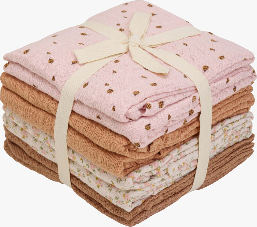 Bilde av Musselinteppe 8-Pakk, Sepia Rose - Gulpekluter & Babytepper - 100% Bomull
