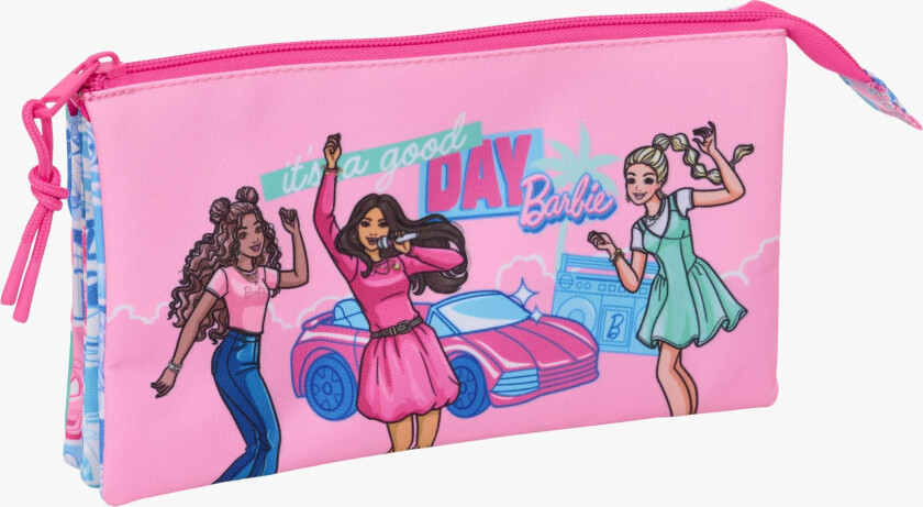 Trippelpennal, Blå/Rosa - Pennal - Polyester