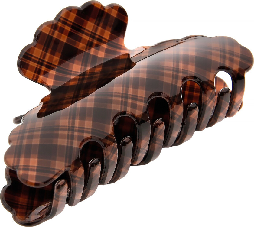 Hair Claw Acrylic Quilted Brown