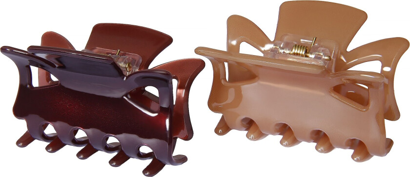 Hair Clips Acrylic Bronzed Duo