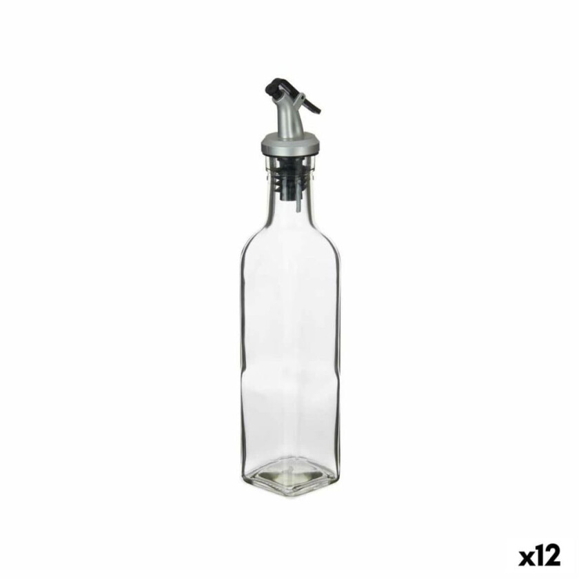 Oljeflaske gjennomsiktig glassstål 250 ml (12 kvantitet)