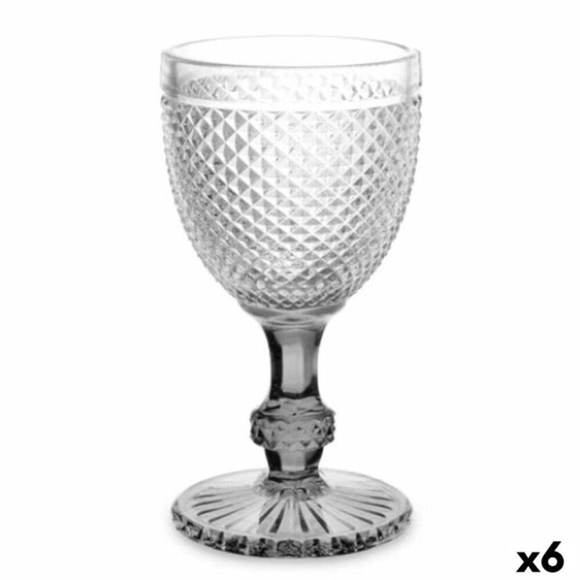 Vinglass Diamond Transparent Antrasittgrå Glass 330 ml (6 kvantitet)