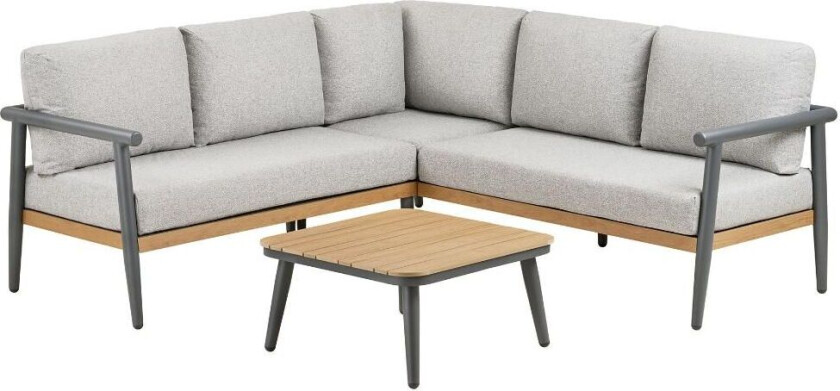 Camilla loungesett inkl. puter hjørnesofa, bord gråbeige.