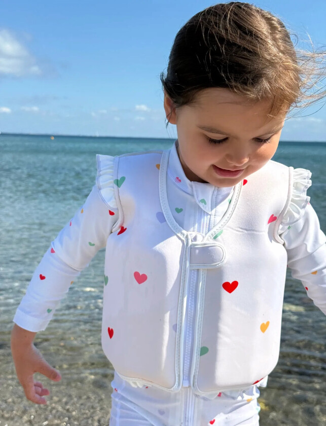 Svømmevest - Hearts - Cream - 1-3Y