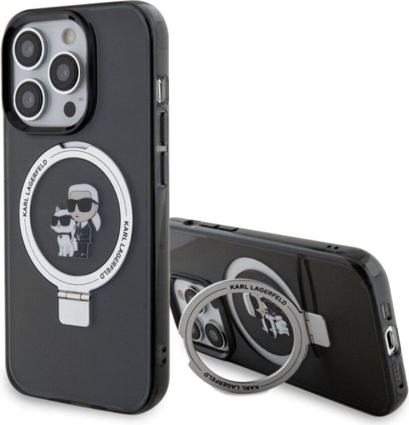 Karl Lagerfeld iPhone 15 Plus Deksel Ring Stand MagSafe Svart