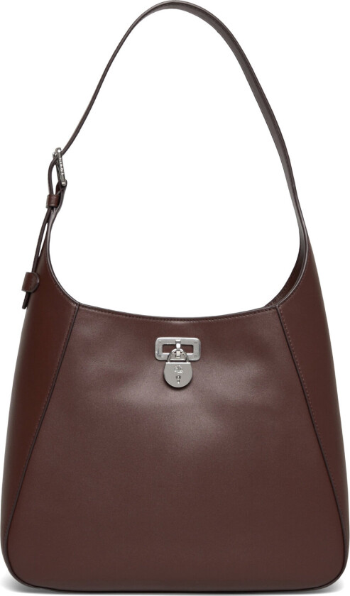 Leather Large Tanner Shoulder Bag - Burgundy - ONE SIZE