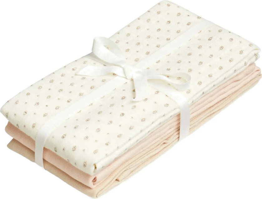 Muslin Cloth, 3-Pack - Gots - Pink - ONE SIZE