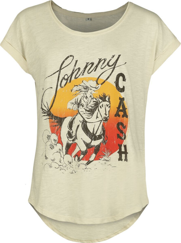 T-skjorte - Cowboy - XS til XXL - Damer - sand