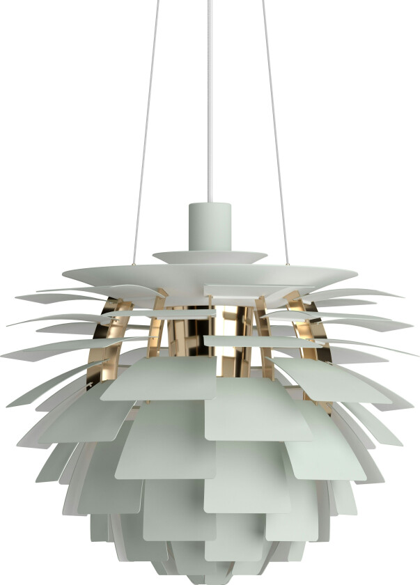 PH Kongle taklampe Ø48 - dusty green/messing