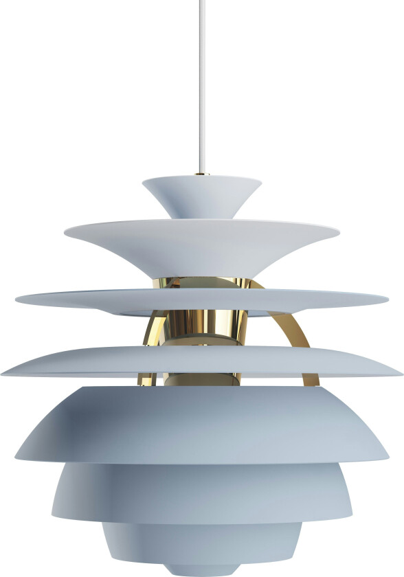 PH Snowball taklampe - dusty blue/messing