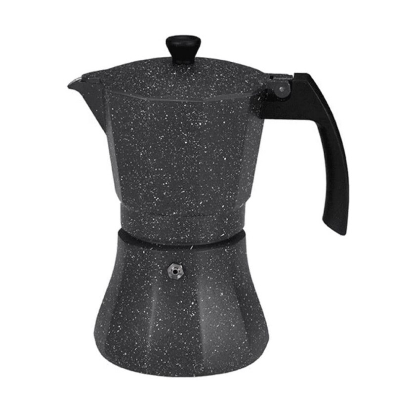 Italiensk kaffekanne EDM svart aluminium 12 Csészék induksjonstopp