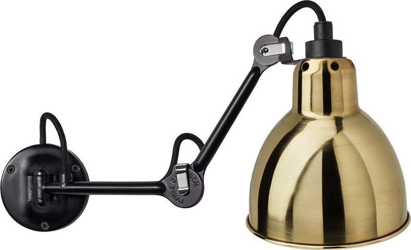 204 Vegglampe Svart/Messing