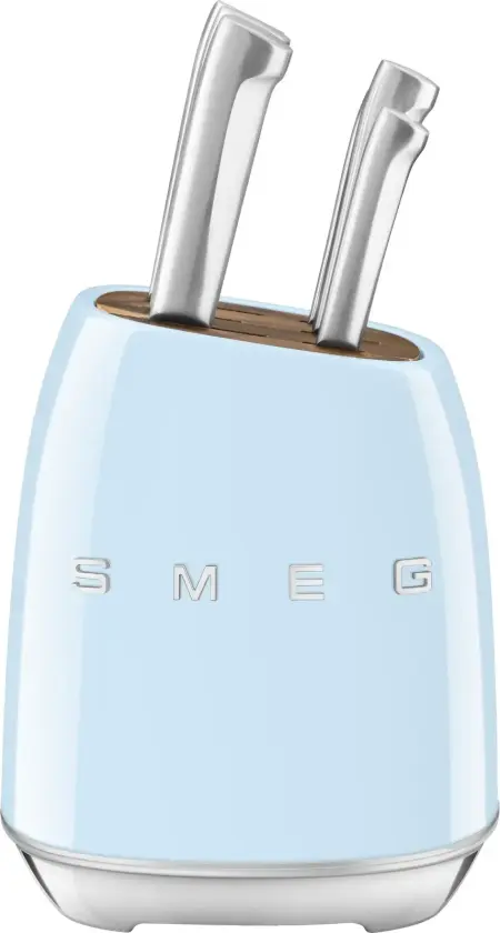 Knivblokk med kniver 6 stk, blå