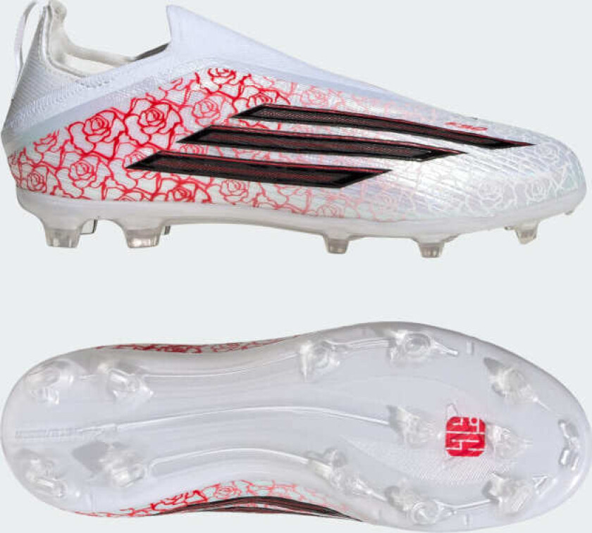 F50 Elite Laceless FG Lamine Yamal - Fottøy Hvit/Svart/Lucid Red Barn - Gress (FG), størrelse 35½