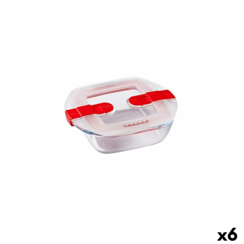 Hermetisk matboks Pyrex Cook & Heat 15 x 12 x 4 cm 350 ml Transparent Glass (6 enheter)