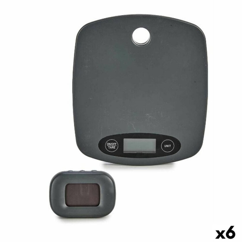 Kjøkkenvekt Grå 3 x 29 x 19 cm (6 enheter)