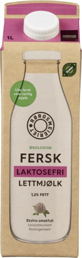 Rørosmeieriet Laktosefri Lettmjølk 1,2% Økologisk