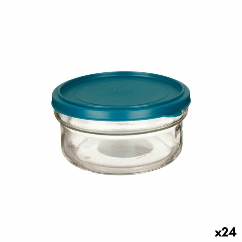 Rund matboks med lokk Grønn polypropylen 415 ml 12 x 6 x 12 cm (24 kvantitet)