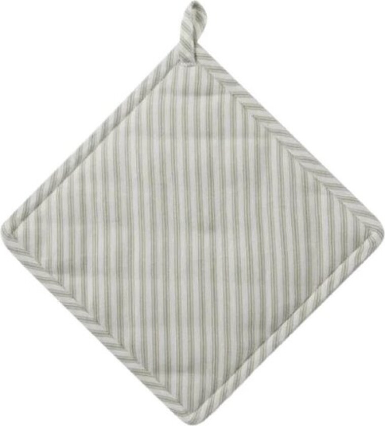 Icons stripet gryteklut 25x25 cm sage/hvit