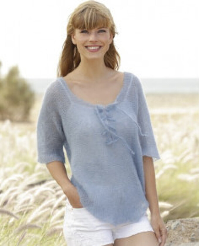 Blue Mist by DROPS Design - Genser Strikkeoppskrift str. S - XXXL - XXX-Large