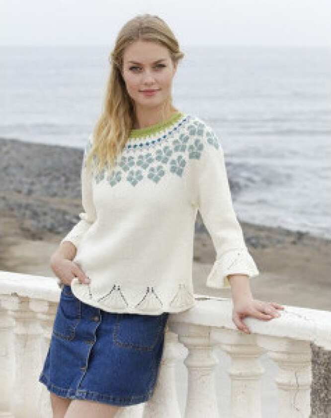  Myosotis by DROPS Design - Bluse Strikkeoppskrift str. S - XXXL - XXX-Large
