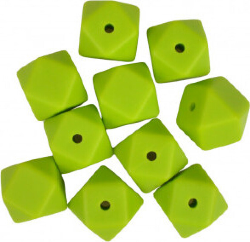 Perler Geometriske Silikon Grønn 14mm - 10 stk