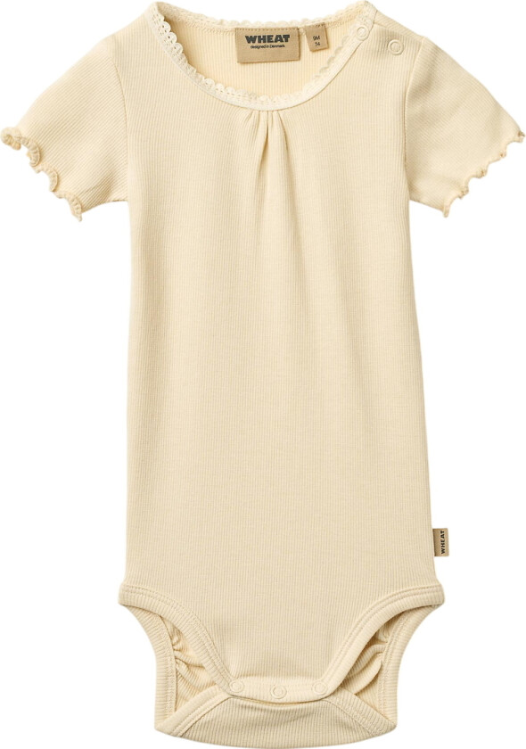 Body k/e - Rib - Edna - Knapt Apricot - - 1 år (80) - Kortermet body