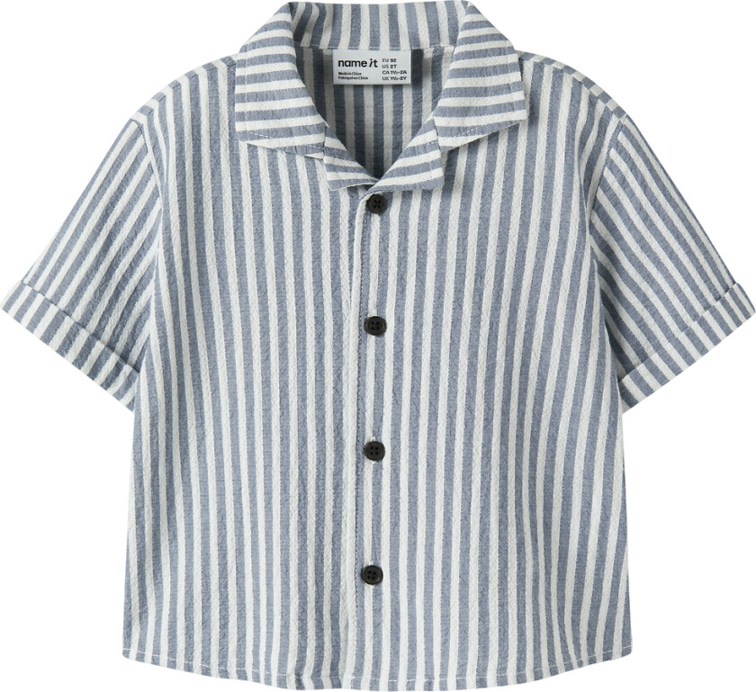 Skjorte - NmmFedenis - Vintage Indigo/Cloud Danser - - 3 år (98) - Skjorte K/E