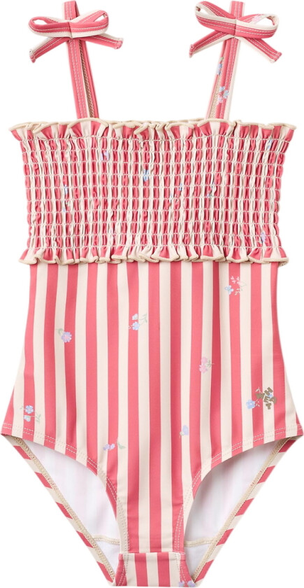 Badedrakt - Selma - Løs inn Stripe blomster - - 7 år (122) - Badetøy