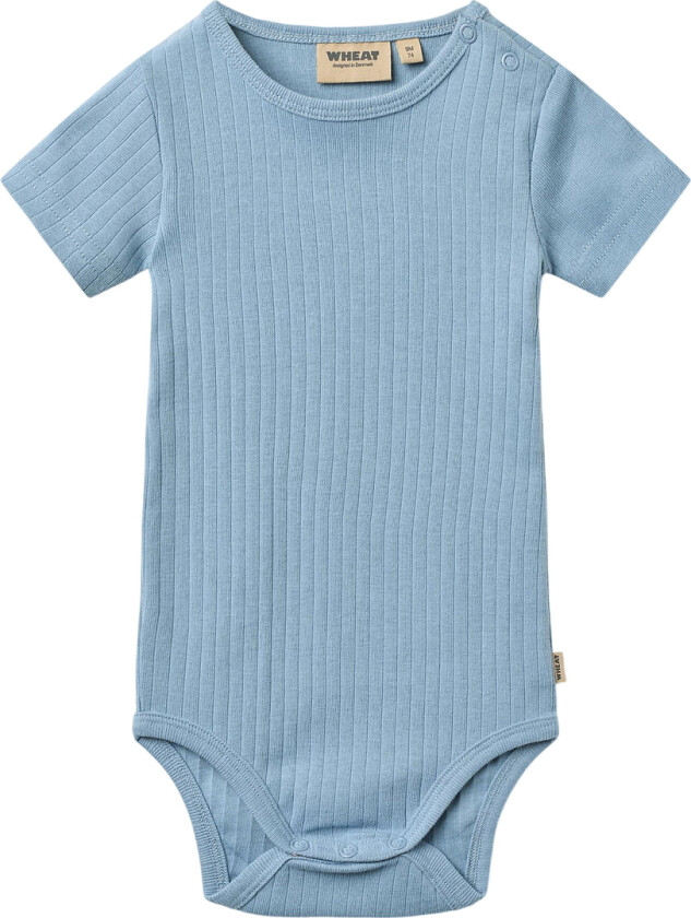 Body k/e - Edvald - Bleknet Denim - - 2 år (92) - Kortermet body