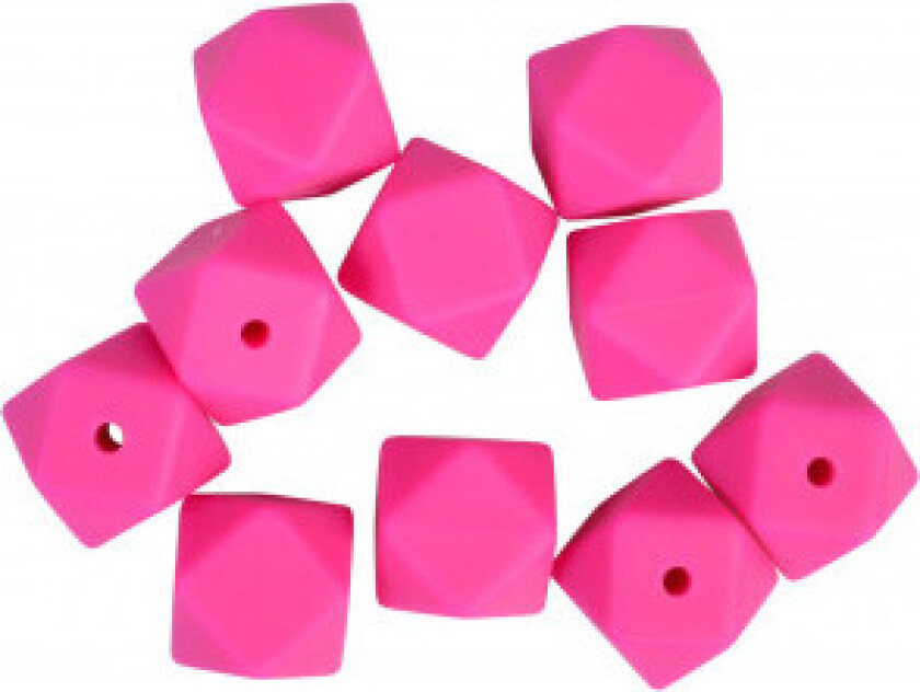 Perler Geometriske Silikon Cerise 14mm - 10 stk