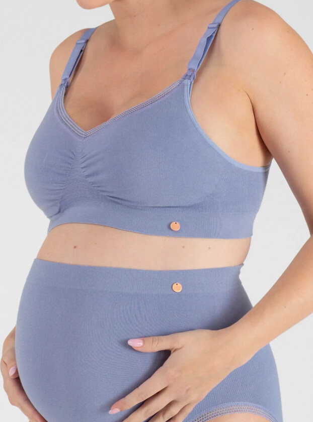 Maternity And Nursing Bra Organic - Blue - S