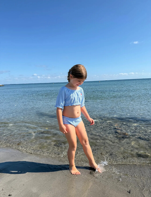 Bikini - Seersucker - Ladybug - Blue - 7-8Y