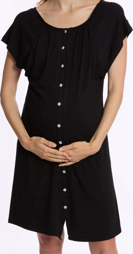 Bilde av Maternity And Nursing Nightdress Louna - Black - S Regular